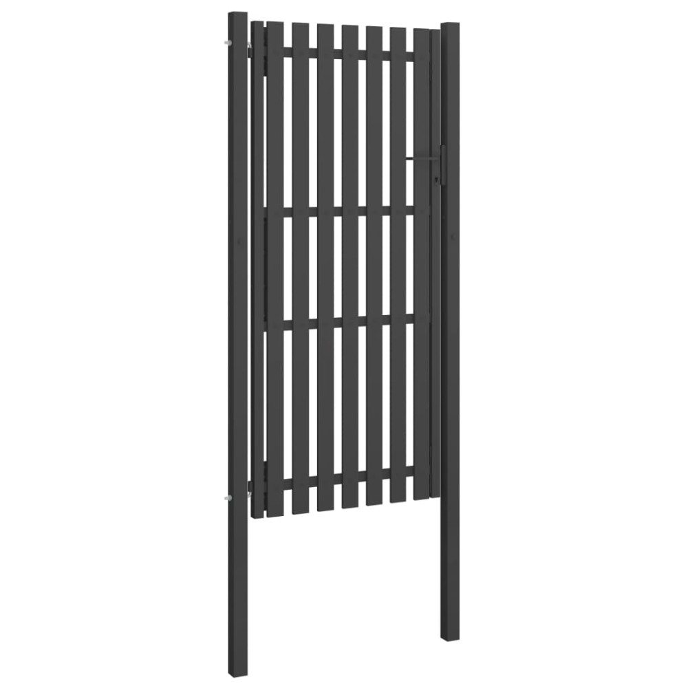 vidaXL Poartă de gard grădină, antracit, 1 x 2,5 m, oțel