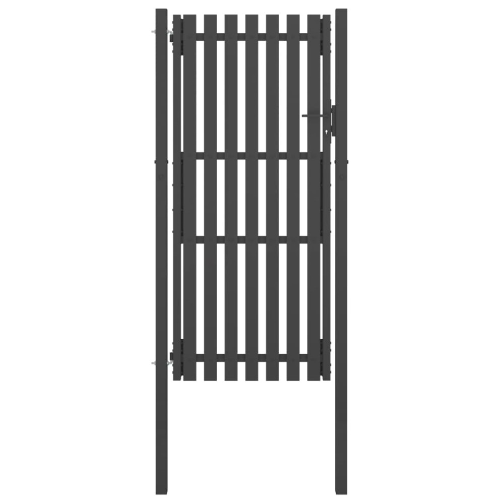 vidaXL Poartă de gard grădină, antracit, 1 x 2,5 m, oțel