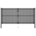 vidaXL Poartă de gard grădină, antracit, 4 x 2,25 m, oțel