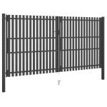 vidaXL Poartă de gard grădină, antracit, 4 x 2,5 m, oțel vidaXL Poartă de gard grădină, antracit, 4 x 2,5 m, oțel