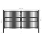 vidaXL Poartă de gard grădină, antracit, 4 x 2,5 m, oțel vidaXL Poartă de gard grădină, antracit, 4 x 2,5 m, oțel