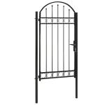 vidaXL Poartă de gard cu arcadă, negru, 100 x 250 cm, oțel vidaXL Poartă de gard cu arcadă, negru, 100 x 250 cm, oțel