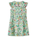 Rochie copii cu mâneci largi kaki deschis 116