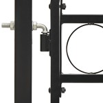 vidaXL Poartă de gard dublă cu vârf în arcadă, negru, 300x200 cm, oțel vidaXL Poartă de gard dublă cu vârf în arcadă, negru, 300x200 cm, oțel