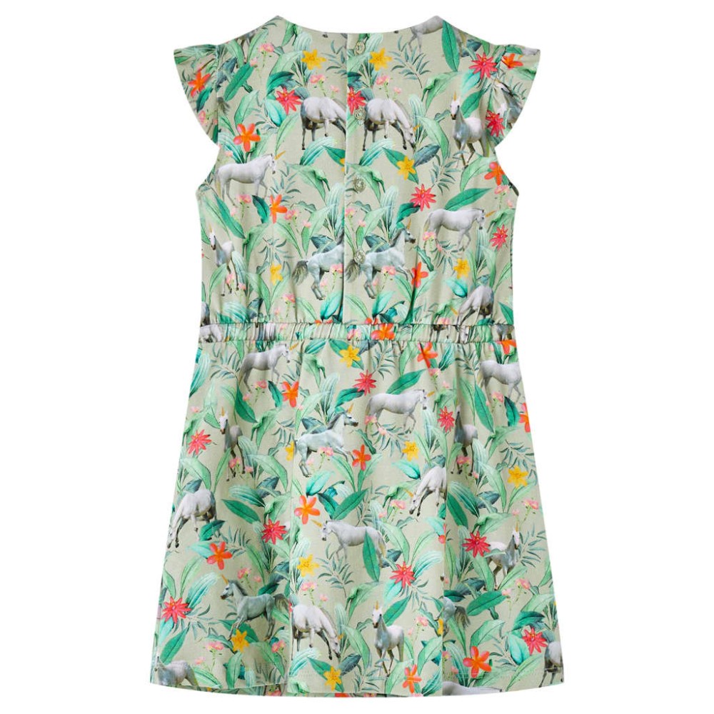 Rochie copii cu mâneci largi kaki deschis 128