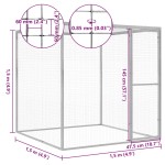 vidaXL Cușcă pentru pisici, 1,5x1,5x1,5 m, oțel galvanizat
