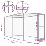 vidaXL Cușcă pentru pisici, 3x1,5x1,5 m, oțel galvanizat vidaXL Cușcă pentru pisici, 3x1,5x1,5 m, oțel galvanizat