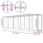 vidaXL Cușcă pentru pisici, 6x1,5x1,5 m, oțel galvanizat vidaXL Cușcă pentru pisici, 6x1,5x1,5 m, oțel galvanizat