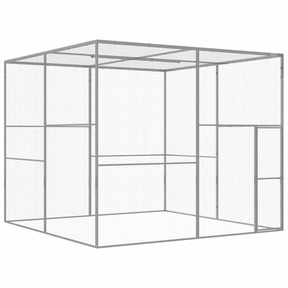 vidaXL Cușcă pentru pisici, 3x3x2,5 m, oțel galvanizat
