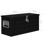 vidaXL Ladă de aluminiu, negru, 80 x 30 x 35 cm vidaXL Ladă de aluminiu, negru, 80 x 30 x 35 cm