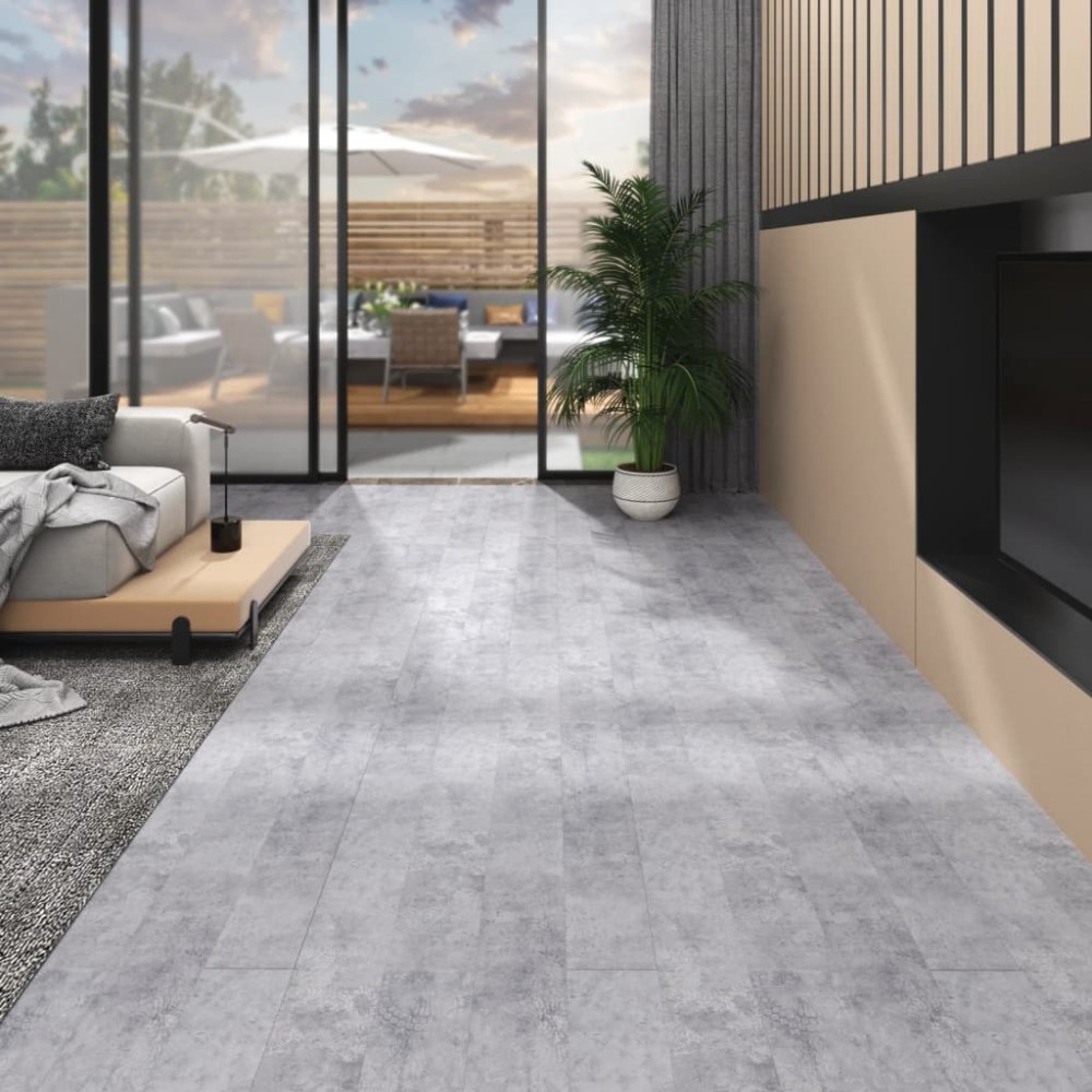 vidaXL Plăci de pardoseală, gri ciment, 5,26 m², 2 mm, PVC