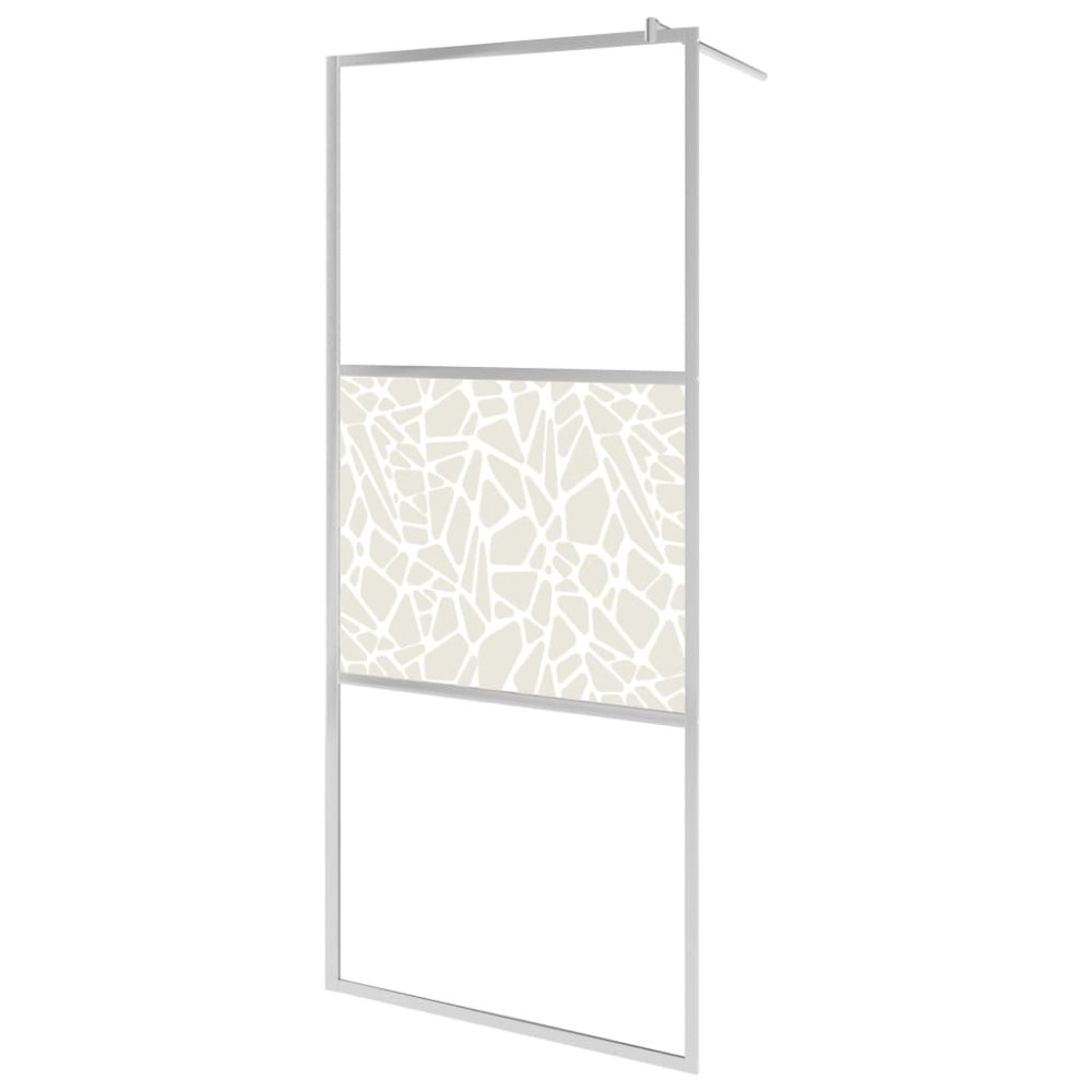 vidaXL Paravan de duș walk-in, 100 x 195 cm, sticlă ESG, model piatră