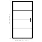 vidaXL Ușă de duș, negru, 81 x 195 cm, sticlă securizată mată