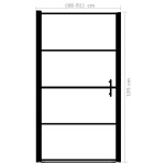 vidaXL Ușă de duș, negru, 91 x 195 cm, sticlă securizată mată