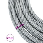 vidaXL Cablu din frânghie de sârmă 3200 kg 20 m vidaXL Cablu din frânghie de sârmă 3200 kg 20 m
