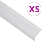 vidaXL Profile trepte în formă de L, 5 buc, argintiu, 90 cm, aluminiu vidaXL Profile trepte în formă de L, 5 buc, argintiu, 90 cm, aluminiu