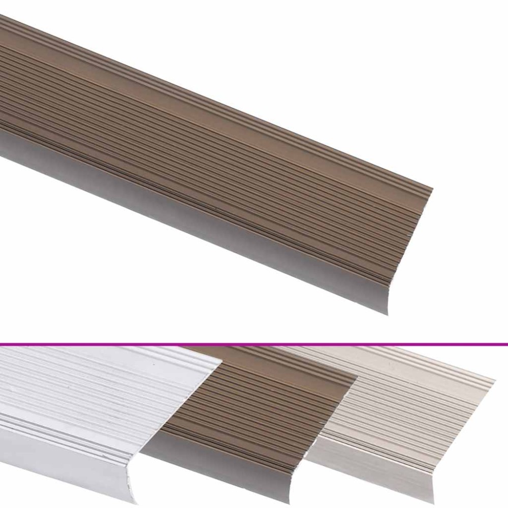 vidaXL Profile trepte în formă de L, 15 buc., maro, 90 cm, aluminiu