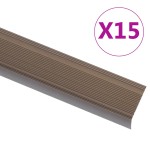 vidaXL Profile trepte în formă de L, 15 buc., maro, 90 cm, aluminiu vidaXL Profile trepte în formă de L, 15 buc., maro, 90 cm, aluminiu