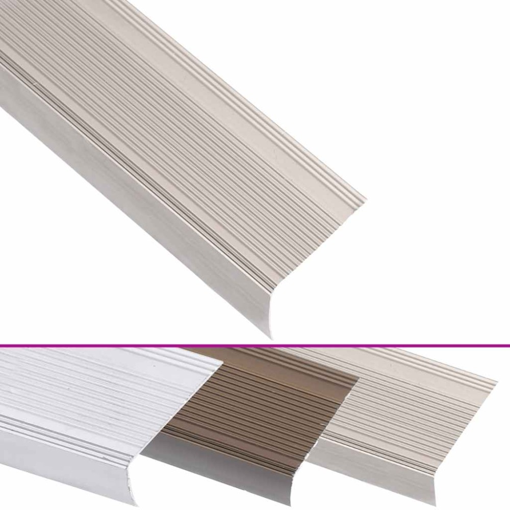 vidaXL Profile trepte în formă de L, 15 buc. șampanie 90 cm aluminiu