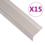 vidaXL Profile trepte în formă de L, 15 buc. șampanie 90 cm aluminiu vidaXL Profile trepte în formă de L, 15 buc. șampanie 90 cm aluminiu