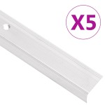 vidaXL Profile trepte în formă de L, 5 buc, argintiu, 100 cm, aluminiu vidaXL Profile trepte în formă de L, 5 buc, argintiu, 100 cm, aluminiu