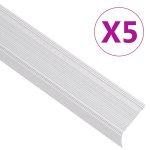 vidaXL Profile trepte în formă de L, 5 buc, argintiu, 100 cm, aluminiu vidaXL Profile trepte în formă de L, 5 buc, argintiu, 100 cm, aluminiu