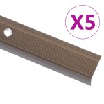 vidaXL Profile trepte în formă de L, 5 buc., maro, 100 cm, aluminiu vidaXL Profile trepte în formă de L, 5 buc., maro, 100 cm, aluminiu