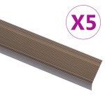 vidaXL Profile trepte în formă de L, 5 buc., maro, 100 cm, aluminiu vidaXL Profile trepte în formă de L, 5 buc., maro, 100 cm, aluminiu