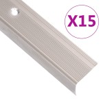 vidaXL Profile trepte în formă de L, 15 buc. șampanie 100 cm aluminiu vidaXL Profile trepte în formă de L, 15 buc. șampanie 100 cm aluminiu