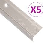 vidaXL Profile trepte în formă de L, 5 buc. șampanie 100 cm aluminiu vidaXL Profile trepte în formă de L, 5 buc. șampanie 100 cm aluminiu