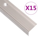 vidaXL Profile trepte în formă de L, 15 buc. șampanie 100 cm aluminiu vidaXL Profile trepte în formă de L, 15 buc. șampanie 100 cm aluminiu