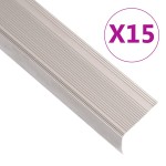 vidaXL Profile trepte în formă de L, 15 buc. șampanie 100 cm aluminiu vidaXL Profile trepte în formă de L, 15 buc. șampanie 100 cm aluminiu