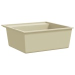 vidaXL Chiuvetă de bucătărie cu orificiu de preaplin, bej, granit vidaXL Chiuvetă de bucătărie cu orificiu de preaplin, bej, granit