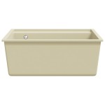 vidaXL Chiuvetă de bucătărie cu orificiu de preaplin, bej, granit vidaXL Chiuvetă de bucătărie cu orificiu de preaplin, bej, granit