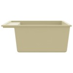 vidaXL Chiuvetă de bucătărie cu orificiu de preaplin, bej, granit vidaXL Chiuvetă de bucătărie cu orificiu de preaplin, bej, granit