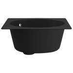 vidaXL Chiuvetă de bucătărie cu orificiu de preaplin, negru, granit vidaXL Chiuvetă de bucătărie cu orificiu de preaplin, negru, granit