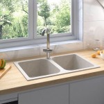 vidaXL Chiuveta de bucătărie Bej 760x480x184 mm Granit vidaXL Chiuveta de bucătărie Bej 760x480x184 mm Granit