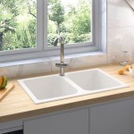 vidaXL Chiuvetă de bucătărie albă 760x480x184 mm granit vidaXL Chiuvetă de bucătărie albă 760x480x184 mm granit