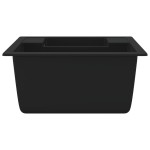 vidaXL Chiuvetă bucătărie dublă cu orificiu de preaplin, negru, granit vidaXL Chiuvetă bucătărie dublă cu orificiu de preaplin, negru, granit