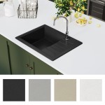 vidaXL Chiuvetă de bucătărie cu orificiu de preaplin, negru, oval, granit vidaXL Chiuvetă de bucătărie cu orificiu de preaplin, negru, oval, granit