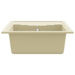 vidaXL Chiuvetă de bucătărie cu orificiu de preaplin, bej, oval, granit vidaXL Chiuvetă de bucătărie cu orificiu de preaplin, bej, oval, granit