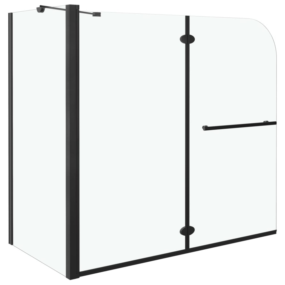 vidaXL Cabină de duș dublu-pliabilă, negru, 120x68x130 cm, ESG