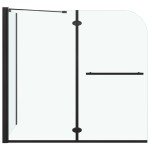vidaXL Cabină de duș dublu-pliabilă, negru, 120x68x130 cm, ESG vidaXL Cabină de duș dublu-pliabilă, negru, 120x68x130 cm, ESG