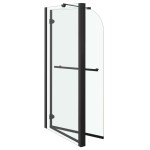 vidaXL Cabină de duș dublu-pliabilă, negru, 120x68x130 cm, ESG vidaXL Cabină de duș dublu-pliabilă, negru, 120x68x130 cm, ESG