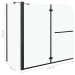 vidaXL Cabină de duș dublu-pliabilă, negru, 120x68x130 cm, ESG vidaXL Cabină de duș dublu-pliabilă, negru, 120x68x130 cm, ESG
