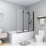vidaXL Cabină de duș pliabilă, 3 panouri, negru, 130 x 138 cm, ESG vidaXL Cabină de duș pliabilă, 3 panouri, negru, 130 x 138 cm, ESG