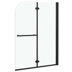vidaXL Cabină de duș pliabilă, 2 panouri, negru, 95 x 140 cm, ESG vidaXL Cabină de duș pliabilă, 2 panouri, negru, 95 x 140 cm, ESG