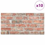 vidaXL Panouri de perete 3D, model cărămidă, roșu, 10 buc., EPS