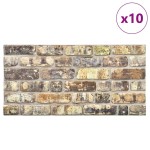 vidaXL Panouri de perete 3D, model cărămidă, multicolor, 10 buc., EPS vidaXL Panouri de perete 3D, model cărămidă, multicolor, 10 buc., EPS