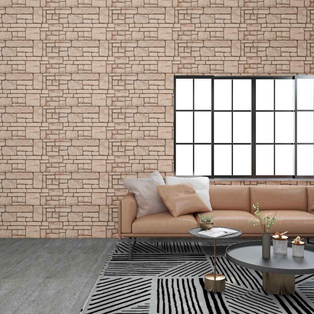 vidaXL Panouri de perete 3D, model cărămidă, bej, 10 buc., EPS